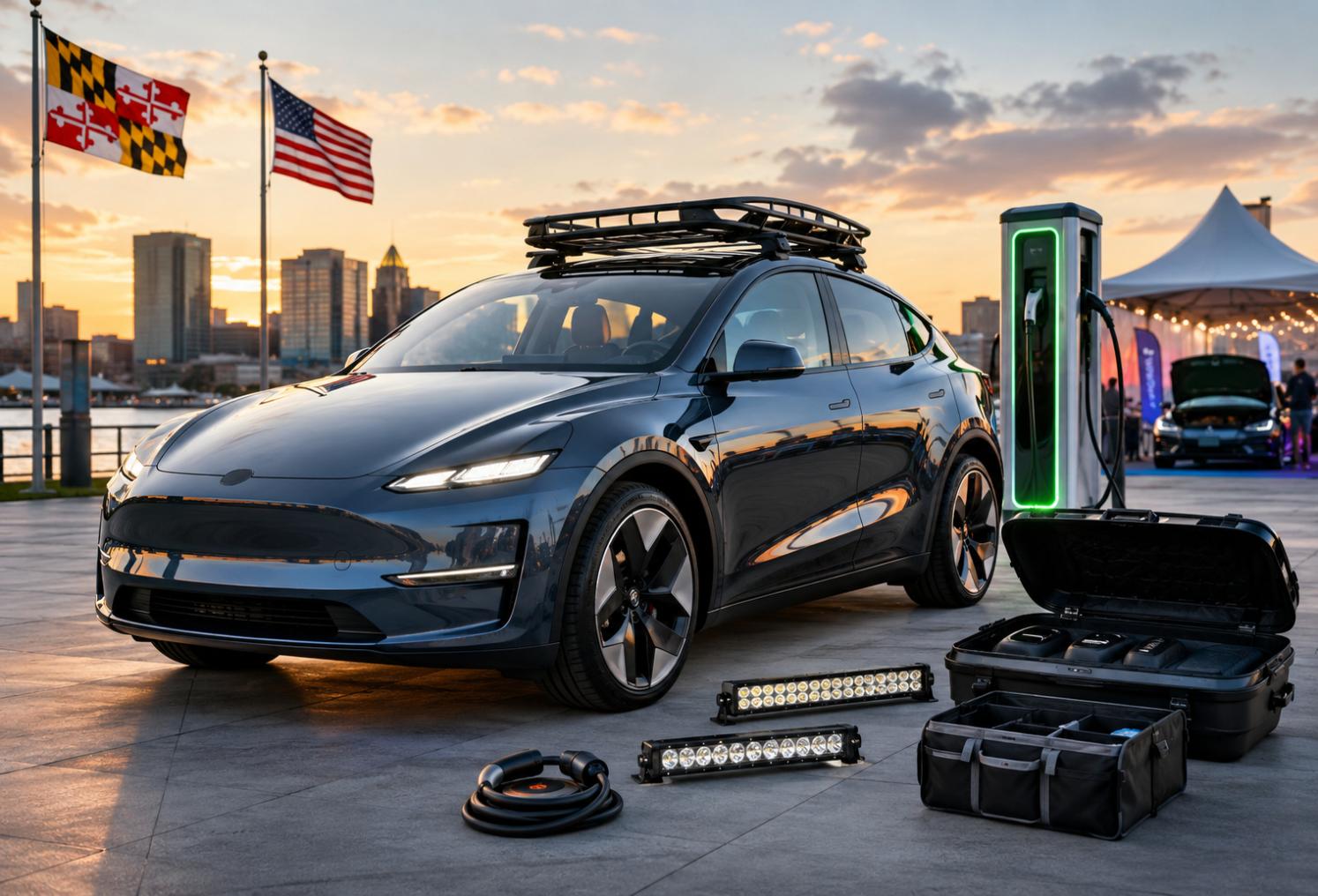 Sunset Ev Showcase By The Waterfront